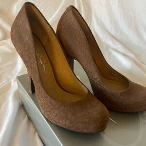 Jessica Simpson, Teluride dark chocolate/bark leather, size 8